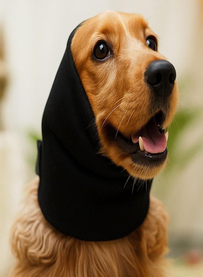 Mutt of Course واقيات أذن للكلاب من Mutt of Course | قطن 100% | قابلة للتمدد | واقيات أذن لتغطية آذان الكلاب وتقليل الضوضاء بسهولة، أحمر وأسود - مقاس متوسط - Image 2